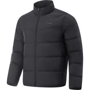 李宁2025冬新款男加厚保暖90%鸭绒短款羽绒服立领运动外套AYMV221