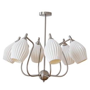 西早 现代法式轻奢奶光骨瓷卧室吊灯 中古意式美式客厅餐厅吊灯