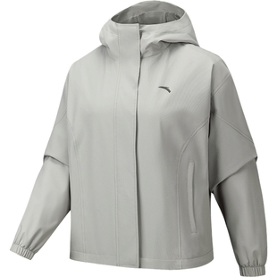 安踏防泼水外套女款2025秋季新款时尚通勤轻运动丝光绒夹克上衣女