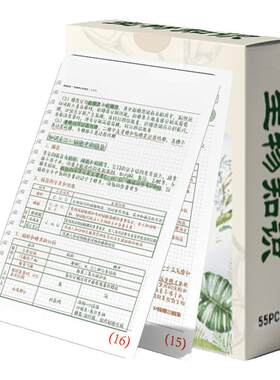 生物笔记贴纸学霸高分素材卡片