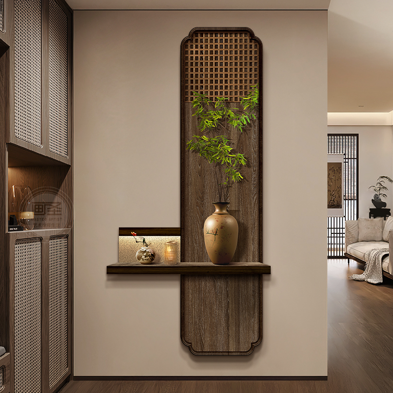 宋代风格玄关装饰画 中式复古走廊挂画 植物花卉主题墙壁画 无框U