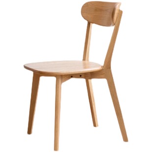 纯实木椅子美国橡木餐椅现代简约北欧风交叉椅学习椅子餐厅原木色