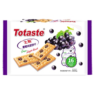 土斯Totaste葡萄夹层薄脆饼干早餐果干夹心零食糕点