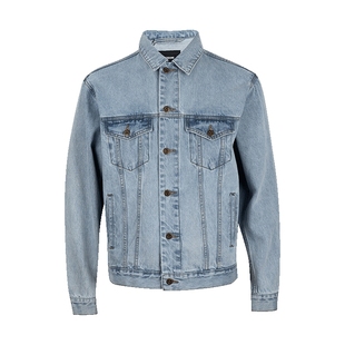 we 11 done男女同款经典褪色翻领牛仔外套男女2025秋冬新款XY推选