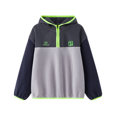 漫画家【连帽绒绒衣】秋冬新品儿童卫衣保暖亲肤撞色连帽套头卫衣