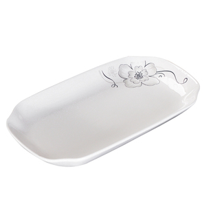 2只装长方形鱼盘家用陶瓷蒸鱼盘 早餐盘鱼碟加深鱼盘简约个性餐具