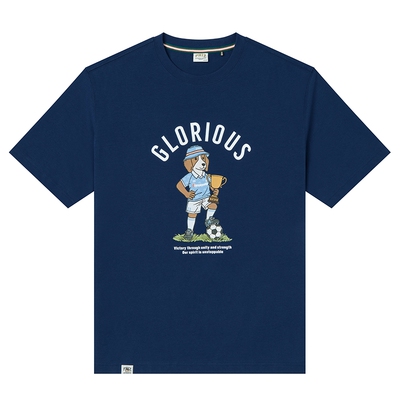 Hazzys哈吉斯凉感短袖T恤男士夏季足球主题印花简约圆领休闲上衣