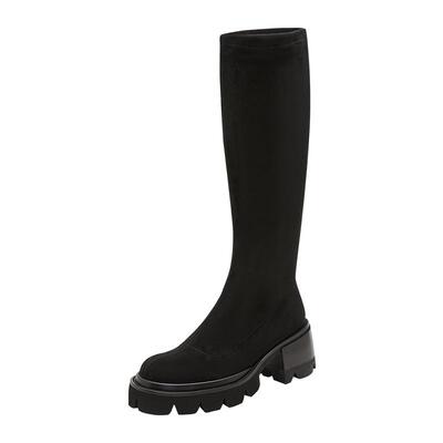 【福袋299元起】思加图冬弹力靴袜靴瘦瘦靴长筒靴短靴真皮女靴