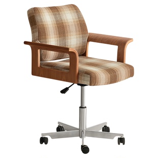 中古风休闲实木沙发椅实用办公椅多功能家用椅电脑椅旋转椅老板椅