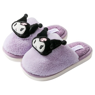 儿童棉拖鞋女童秋冬季2025新款公主库洛米女孩三丽鸥亲子毛毛拖鞋