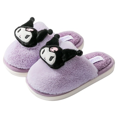 儿童棉拖鞋女童秋冬季2025新款公主库洛米女孩三丽鸥亲子毛毛拖鞋