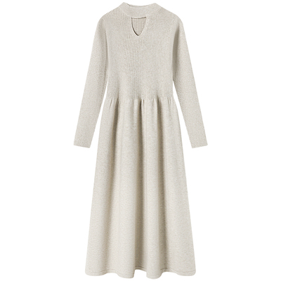 慕兔小个子镂空针织连衣裙