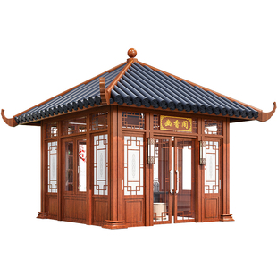 凉亭户外庭院铝合金室外庭院阳光房别墅木屋组装仿古琉璃瓦茶室