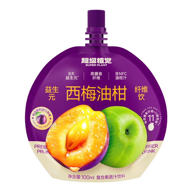 超级植觉益生元西梅油柑汁纤维果饮0脂复合果蔬汁饮料便携装100ml