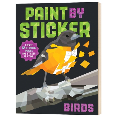 贴图画册 鸟 Paint by Sticker Birds 英文原版书 鸟类贴画 艺术设计 进口原版英语艺术类书籍 Workman Publishing