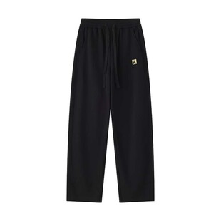 【YKYB黄子韬官方店】黑色卫裤男秋季宽松直筒阔腿美式休闲运动裤