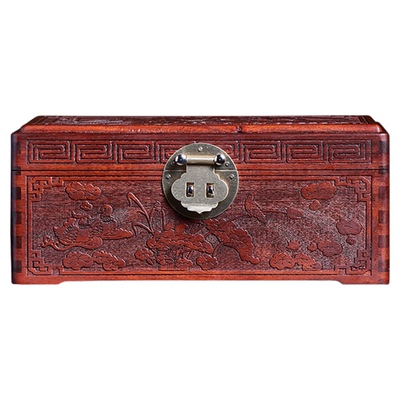 血檀木中式首饰盒康御红百年好合