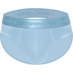 Asianbum男三角内裤丝滑光泽简约U凸后腰镂空时尚性感男三角裤