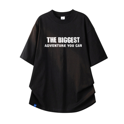 ADERNANA嘻哈破碎字母短袖T恤