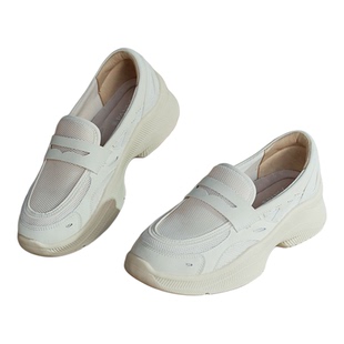 Pansy盼喜女鞋2026春款4319乐福鞋厚底增高舒适一脚蹬休闲运动鞋