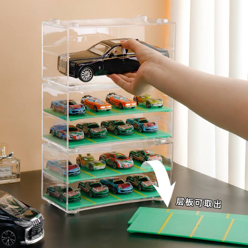 风火轮收纳停盒车场模型收纳盒陈列整理车库展儿童玩具场景小汽车