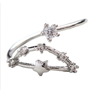 十二星座戒指女简约潮人创意学生个性食指开口戒女友闺蜜礼物TU