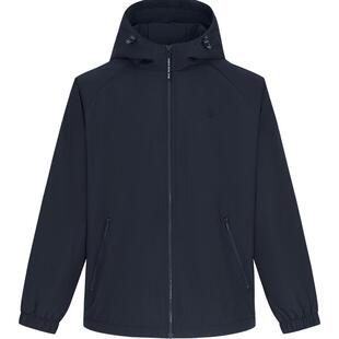 HAZZYS哈吉斯秋季连帽夹克休闲棉服时尚潮流舒适拉链外套男