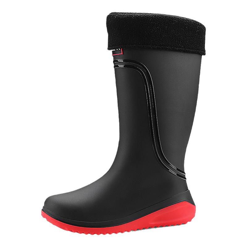 雨鞋男款冬季加绒保暖加厚棉靴高筒防水防滑工作劳保长筒厨房胶鞋