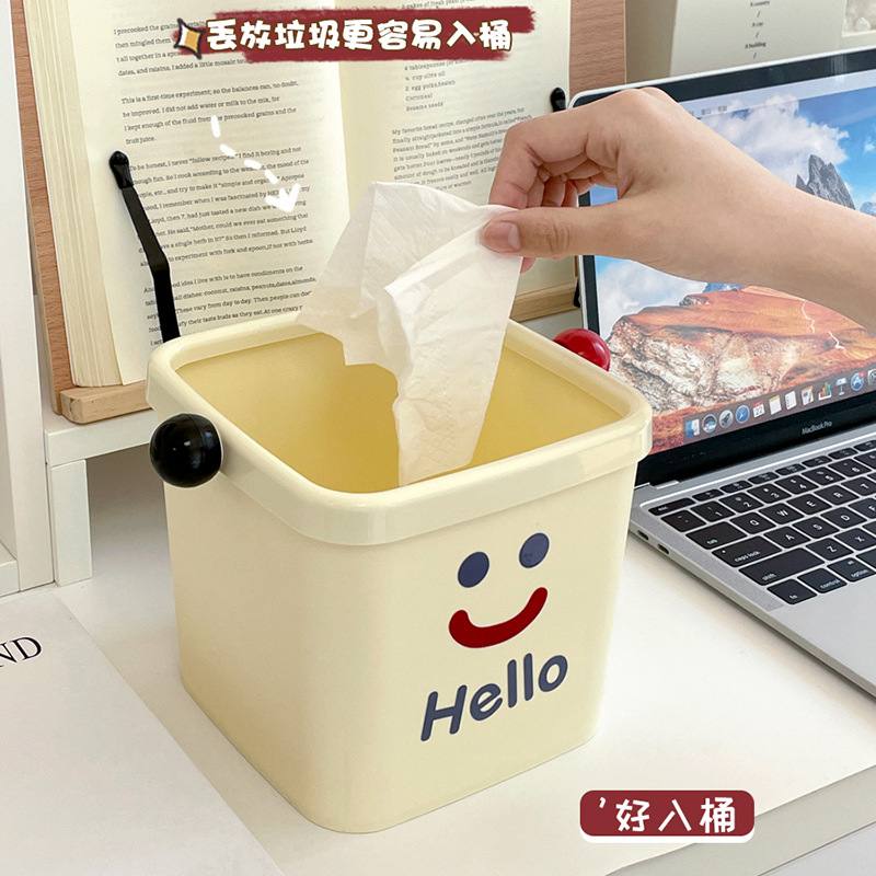 桌面垃圾桶可爱小号办公室迷你书桌垃圾盒床头敞口客厅纸篓大桌上