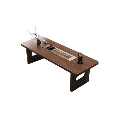 新中式实木茶桌轻奢简约阳台家用原木大板茶台办公室会客泡茶桌椅