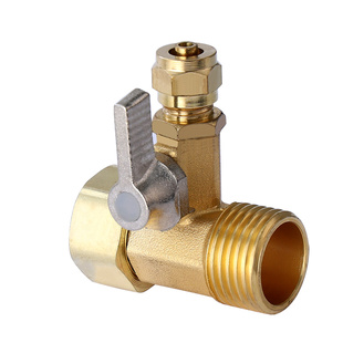 4转2进水三通球阀净水机配件内外牙4分转3分铜接头直通变径开关