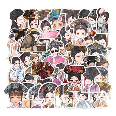 50张Q版甄嬛传人物贴纸防水贴画