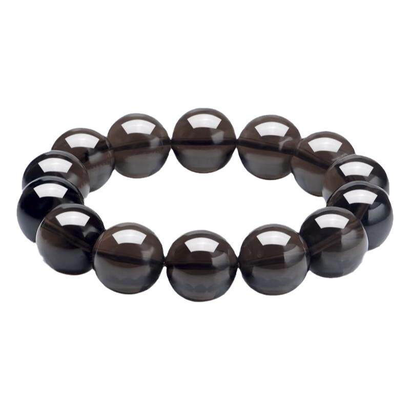天然冰种黑曜石首饰品佛珠手链