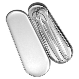 不锈钢舌苔清洁器成人挂舌苔刷板白厚刮舌头口气重去除口臭神器