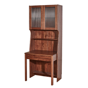 顺心家具实木书桌书架一体桌子方形卧室家用学生书桌书柜一体靠墙