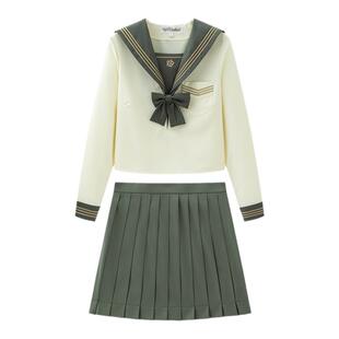 东京岁时记学院风女学生JK制服海军衬衫绿色日系水手服套装春日涧