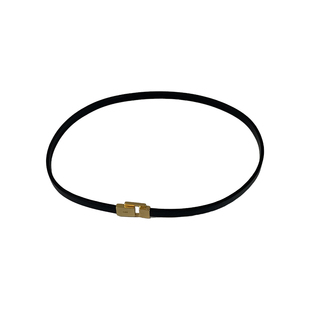 三环路复古金属磁吸皮质choker高级小众设计感项圈黑色皮绳颈链女