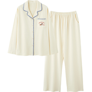 SLEEPTIGHT情侣睡衣纯棉长袖女款小众简约高级感漂亮出门男家居服