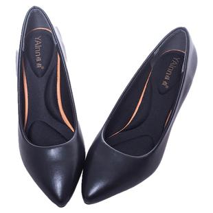 舒适软皮鞋细跟春夏单鞋工装鞋职业空姐鞋工作鞋女黑色正装高跟鞋