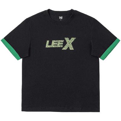 Lee25春夏新品舒适版圆领Logo印花撞色男短袖T恤潮流LMT0098194LE