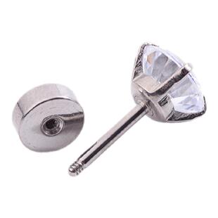 新款钛钢不过敏平底螺纹耳钉女男超闪不掉钻不掉色细针耳屏耳骨钉