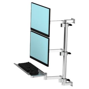 双屏显示器支架一体机工业键盘机械悬臂壁挂式自动化设备带键盘托