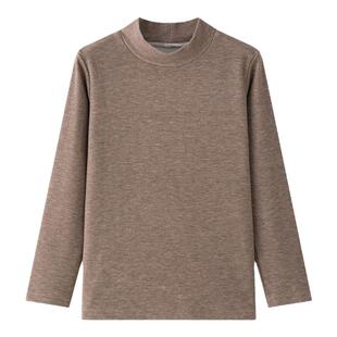 虾酱麻麻男童加绒打底衫冬季2026新款男孩保暖上衣半高领儿童t恤