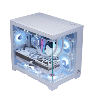 玩嘉 孤勇者matx电脑机箱360水冷海景房机箱纯白长显卡侧透主机箱