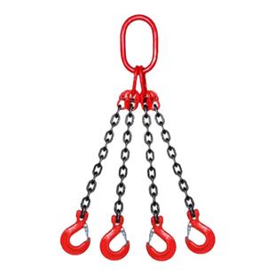 起重链条吊索具G80锰钢链条羊角吊钩行车吊环铁链挂钩双四钩吊具