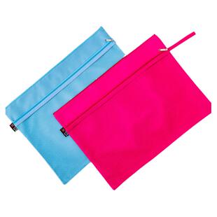 特大号A3文件袋帆布透明拉链袋8K画纸韩国小清新简约资料档案试卷夹绘画作品收纳袋加大容量手提美术袋