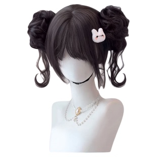 【小猫铃】喵喵岛假发抓夹发圈丸子头甜妹萝莉双丸子头假发全头套