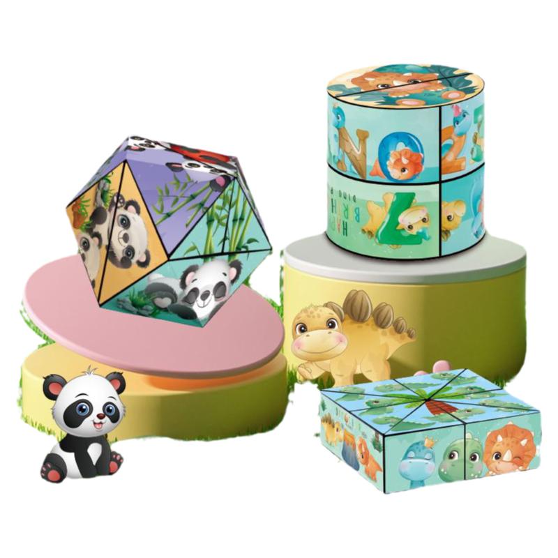 百变无限魔方翻转立体几何折叠3d变形积木熊猫儿童益智玩具小礼物