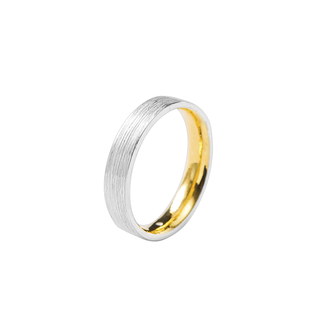 结婚戒指情侣纯银对戒精致男女戒手工定制错金银黄金戒指简单大方