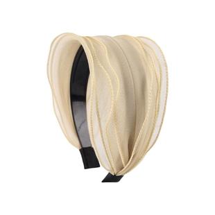 遮白发的发箍女咖色宽边遮盖发际线发卡高级感欧根纱头箍发捆头饰